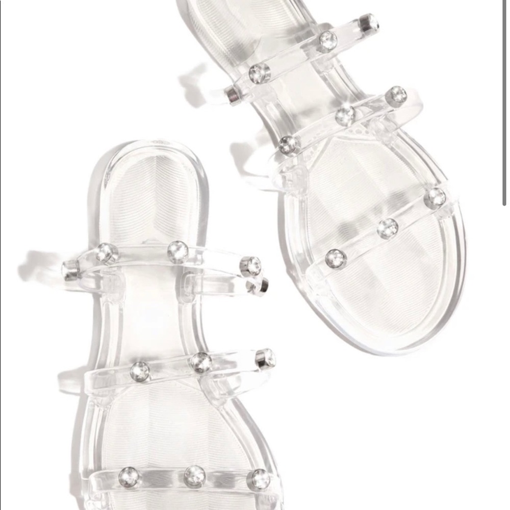Clear studded sandals